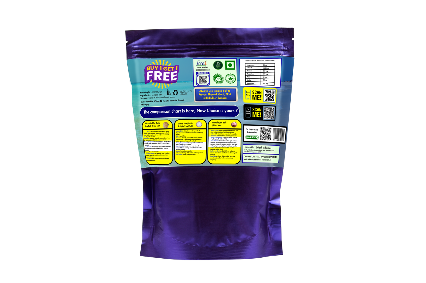 Solack Pakka Celtic Sea Salt 1000 Gram